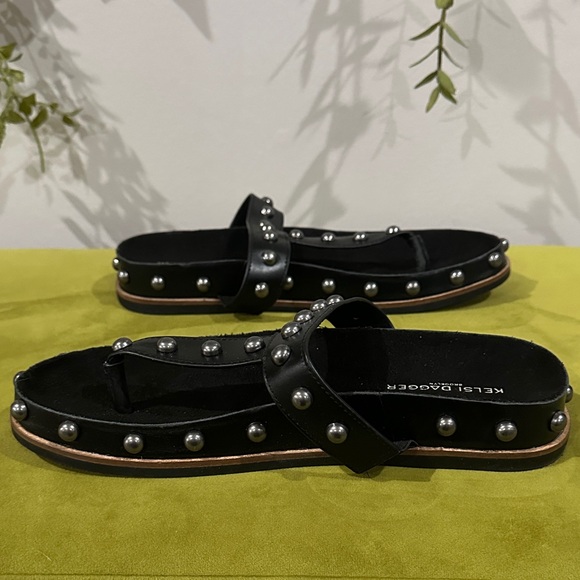 Kelsie Dagger Black Studded Sandals Size 9.5 NWOB - Picture 5 of 7